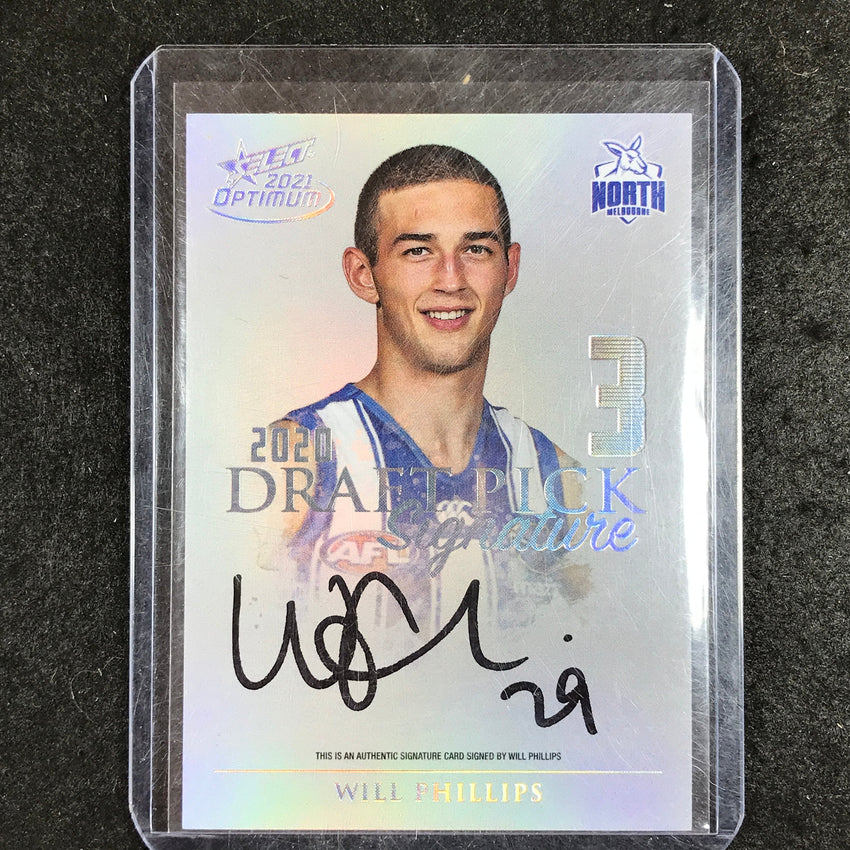 2021 Select AFL Optimum WILL PHILLIPS Draft Pick Signature Platinum 09/40