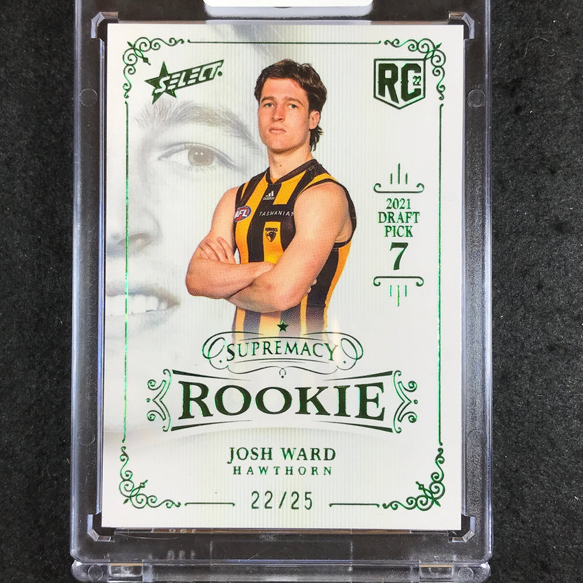 2022 Select AFL Supremacy Rookies JOSH WARD Platinum Green 22/25