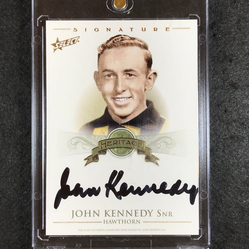 2011 Select AFL Heritage Collection JOHN KENNEDY SNR Signature 18/100