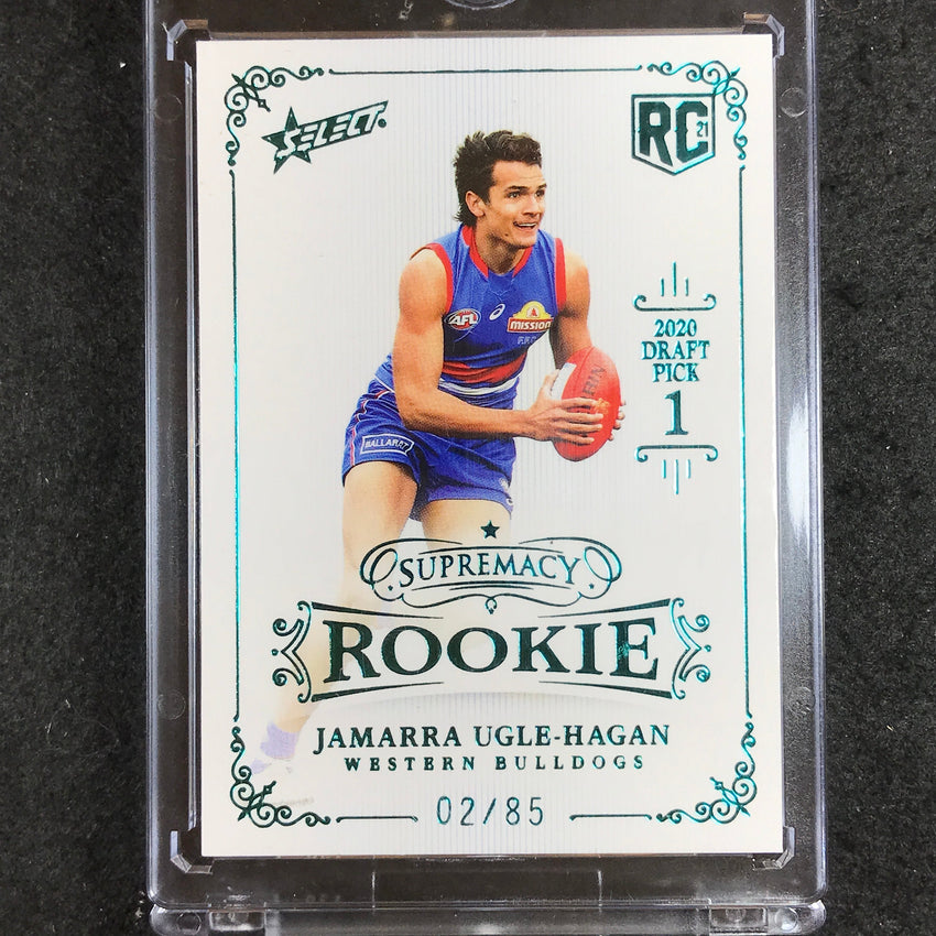 2021 Select AFL Supremacy JAMRAA UGLE-HAGAN Rookie Platinum Blue 02/85
