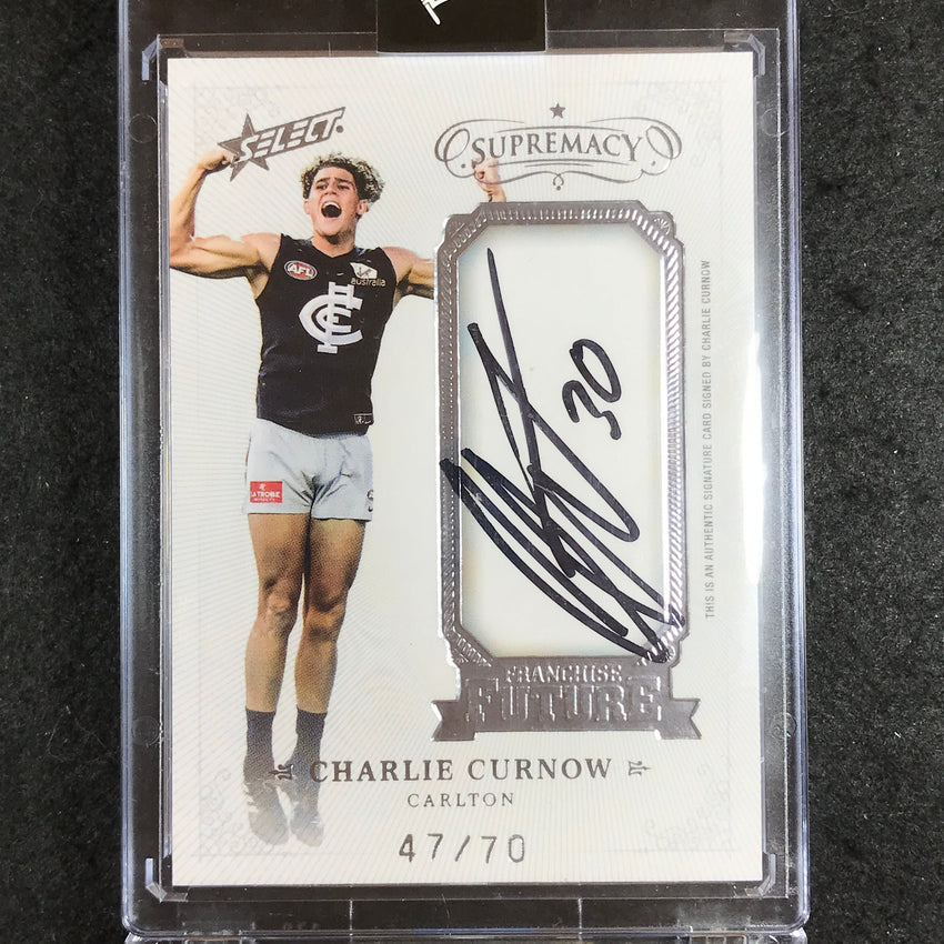 2019 Select AFL Supremacy CHARLIE CURNOW Franchise Future Signature 47/70