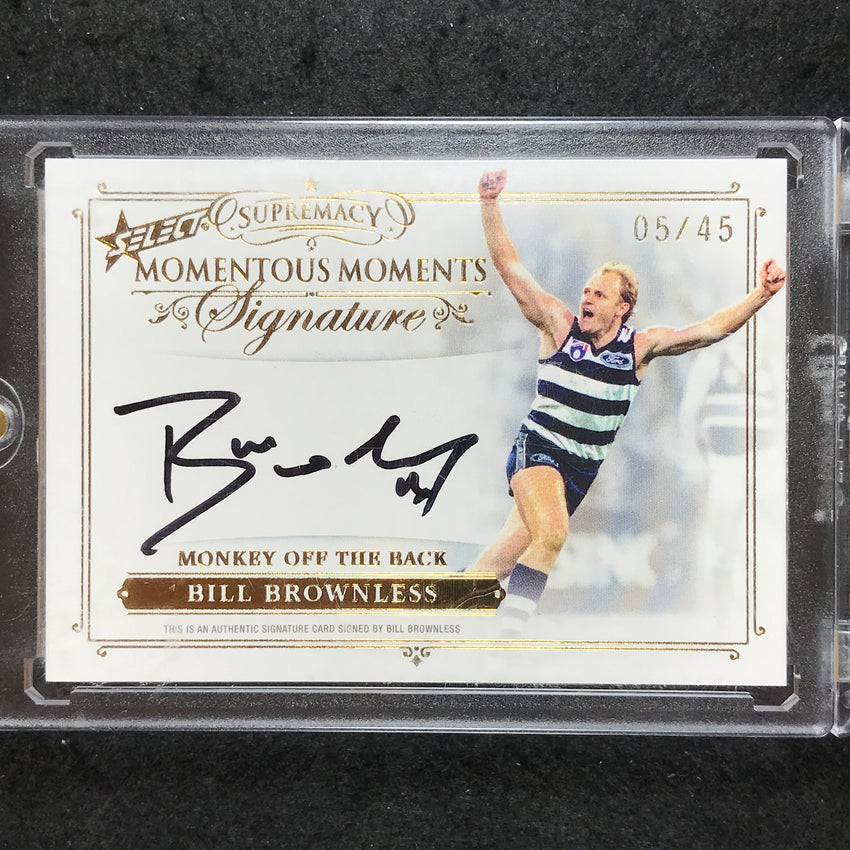 2021 Select AFL Supremacy BILL BROWNLESS Momentous Moments Signature 05/45