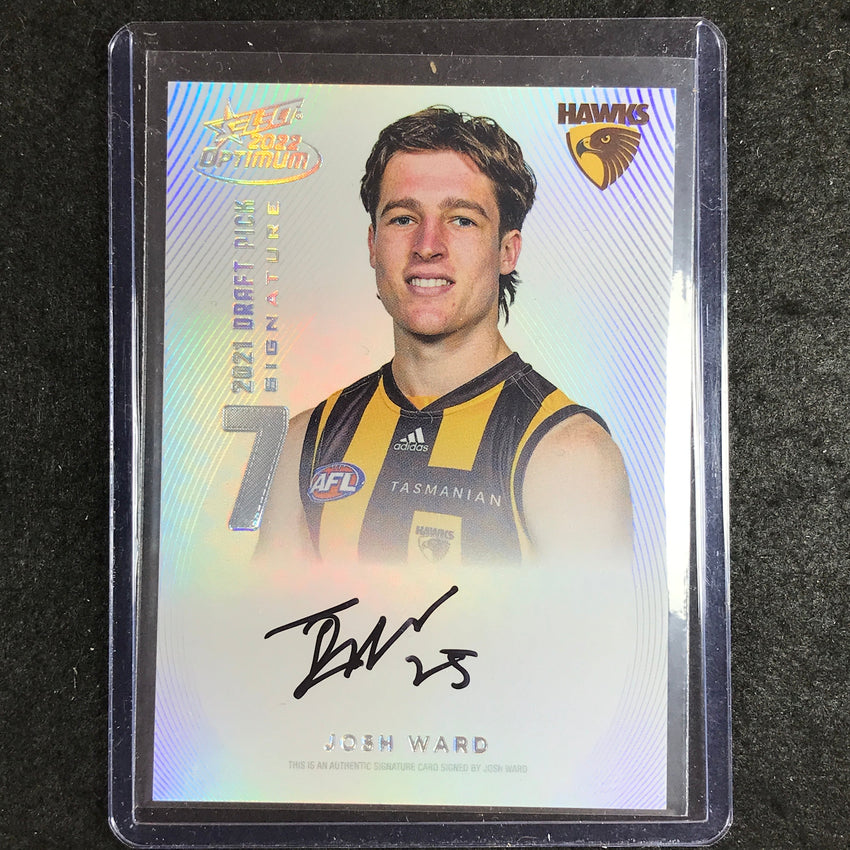 2022 Select AFL Optimum JOSH WARD Draft Pick Signature Platinum 15/40