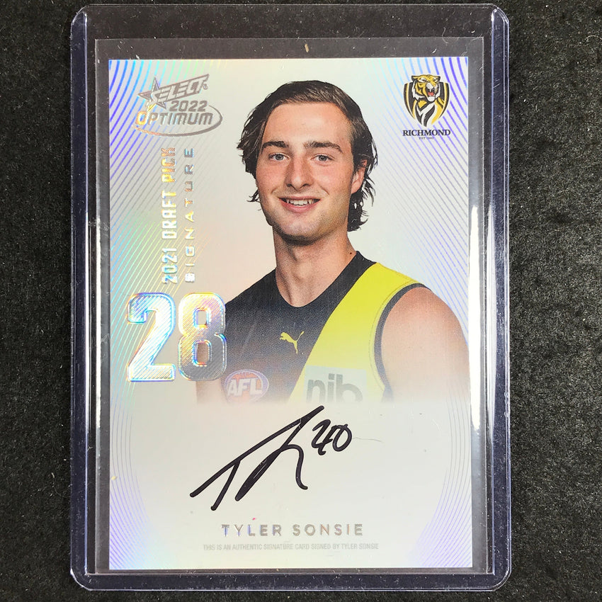 2022 Select AFL Optimum TYLER SONSIE Draft Pick Signature Platinum 03/40