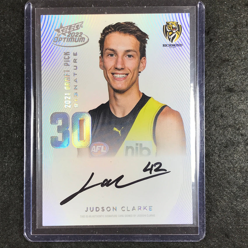 2022 Select AFL Optimum JUDSON CLARKE Draft Pick Signature Platinum 40/40