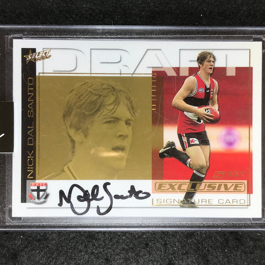 2002 Select AFL SPx Exclusive NICK DAL SANTO Draft Pick Gold Signature DS13