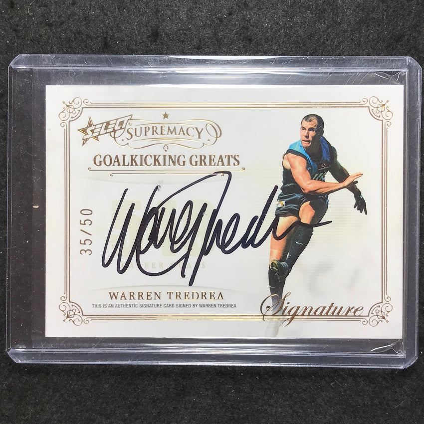 2021 Select AFL Supremacy WARREN TREDREA Goalkicking Greats Signature 35/50