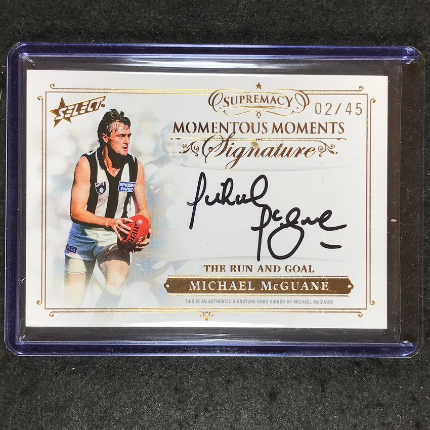 2021 Select AFL Supremacy MICHAEL MCGUANE Momentous Moments Signature 02/45