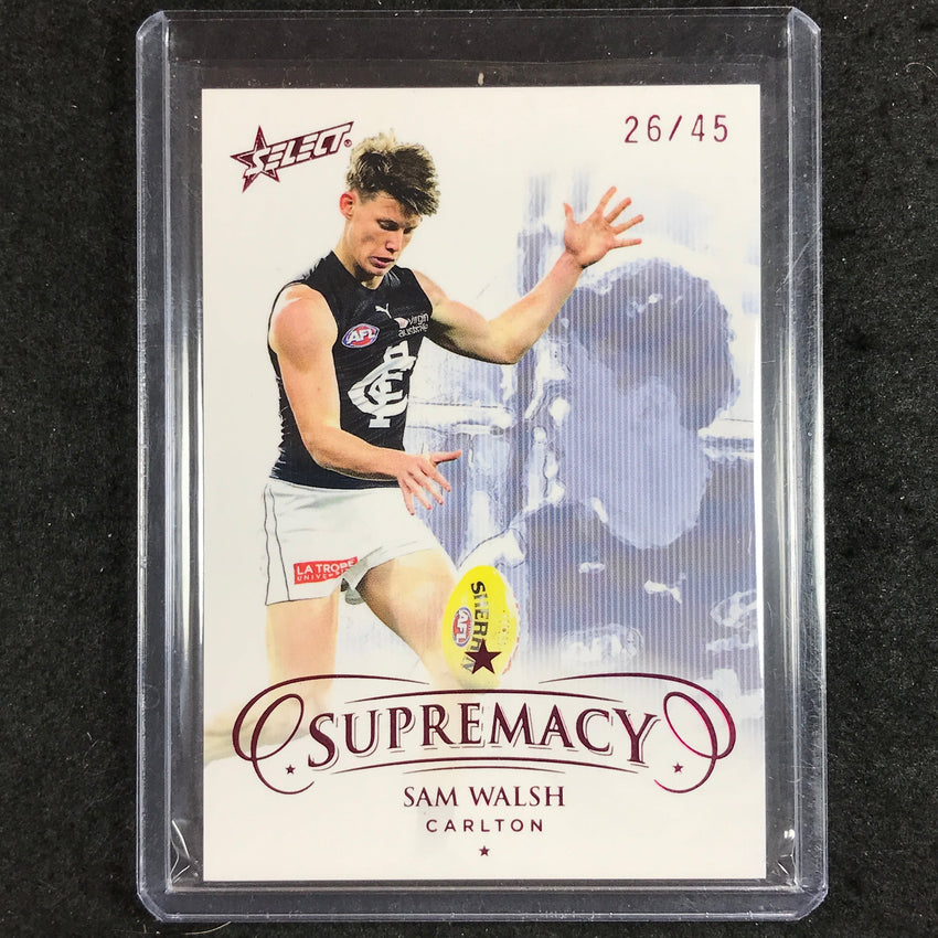 2021 Select AFL Supremacy SAM WALSH Base Red 26/45