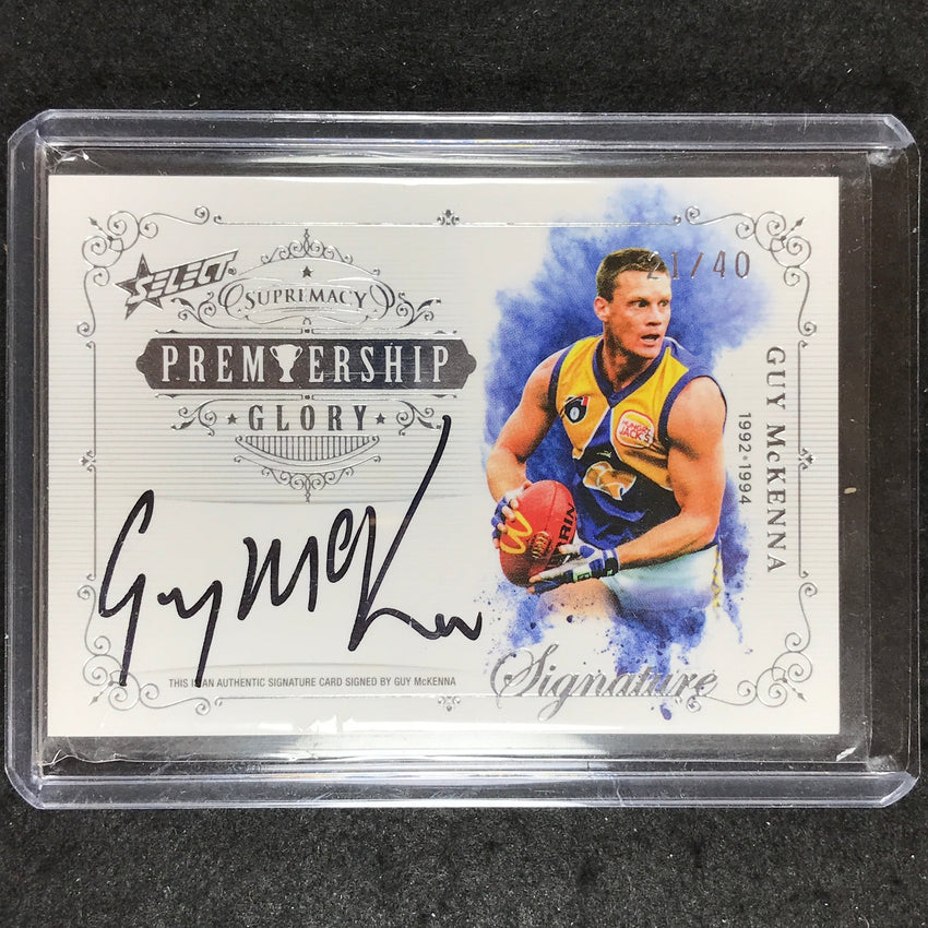 2021 Select AFL Supremacy GUY MCKENNA Premiership Glory Signature 21/40