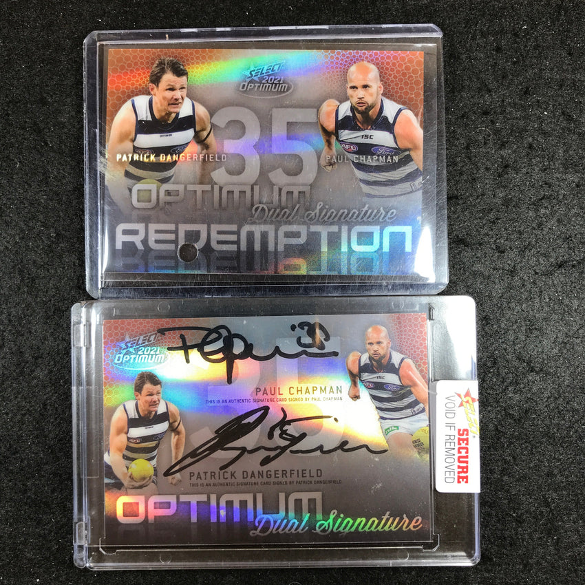 2021 Select AFL Optimum PAUL CHAPMAN PATRICK DANGERFIELD Dual Signature 39/50