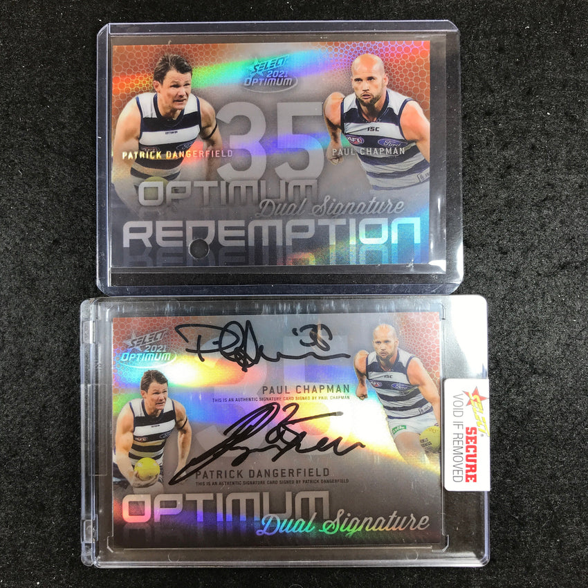 2021 Select AFL Optimum PAUL CHAPMAN PATRICK DANGERFIELD Dual Signature 29/50