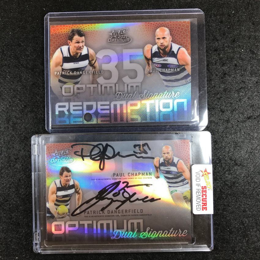2021 Select AFL Optimum PAUL CHAPMAN PATRICK DANGERFIELD Dual Signature 45/50