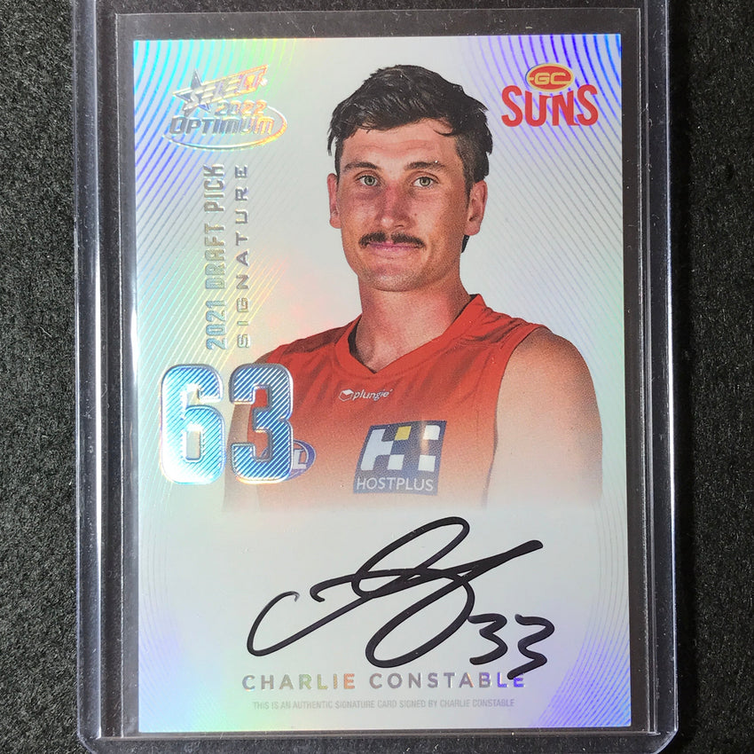 2022 Select AFL Optimum CHARLIE CONSTABLE Draft Pick Signature Platinum 10/40