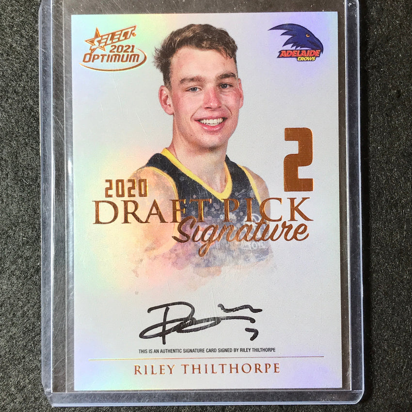 2021 Select AFL Optimum RILEY THILTHORPE Draft Pick Signature Copper 47/170