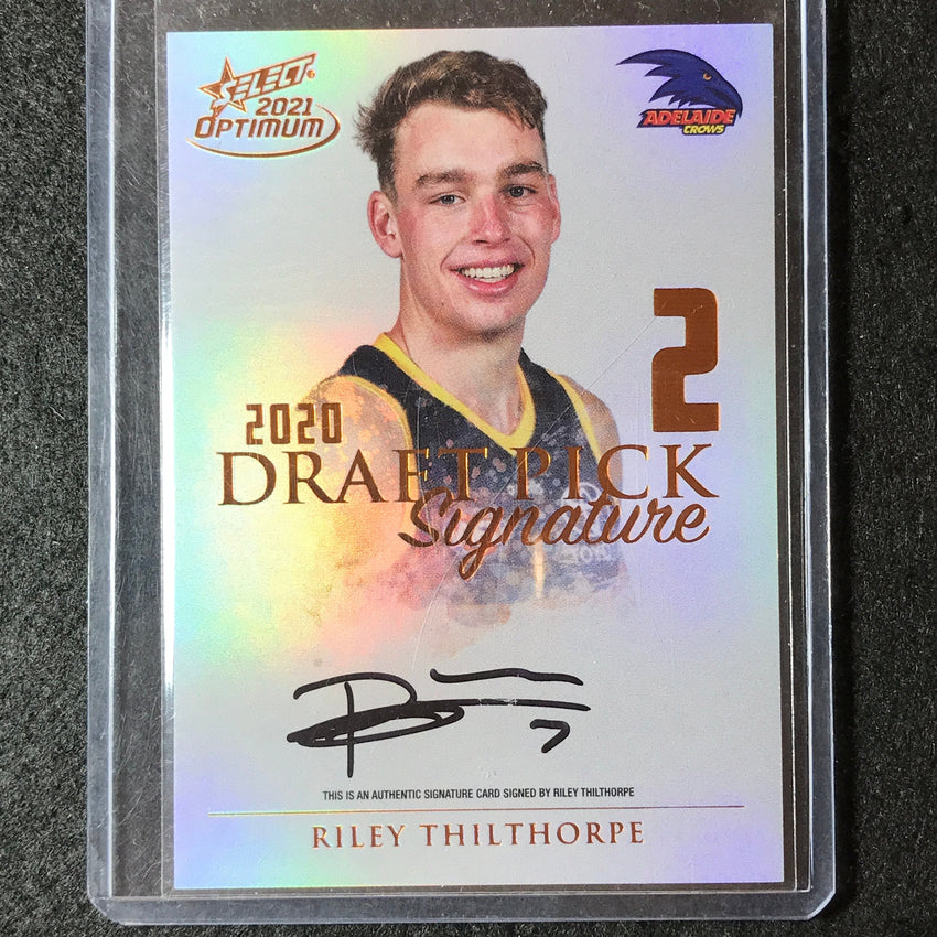 2021 Select AFL Optimum RILEY THILTHORPE Draft Pick Signature Copper 113/170