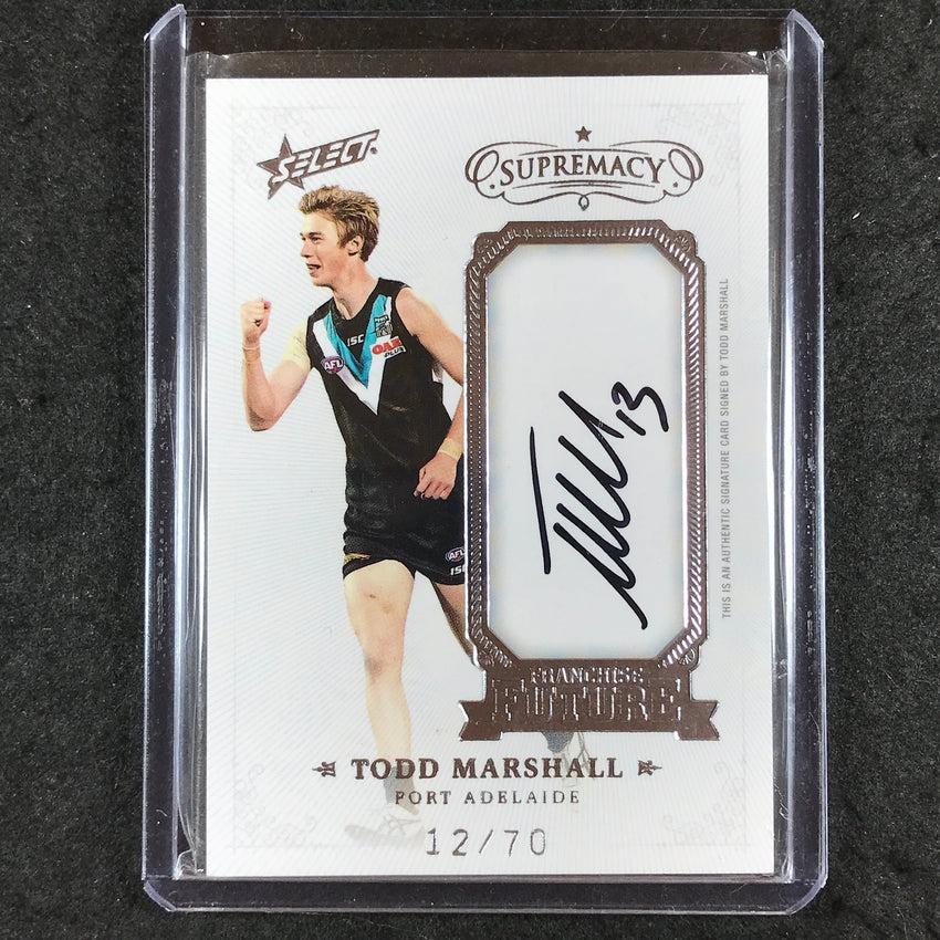 2019 Select AFL Supremacy TODD MARSHALL Franchise Future Signature 12/70
