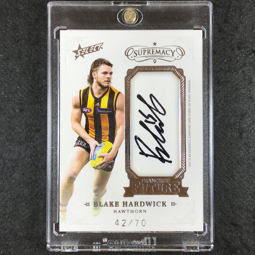 2019 Select AFL Supremacy BLAKE HARDWICK Franchise Future Signature 42/70