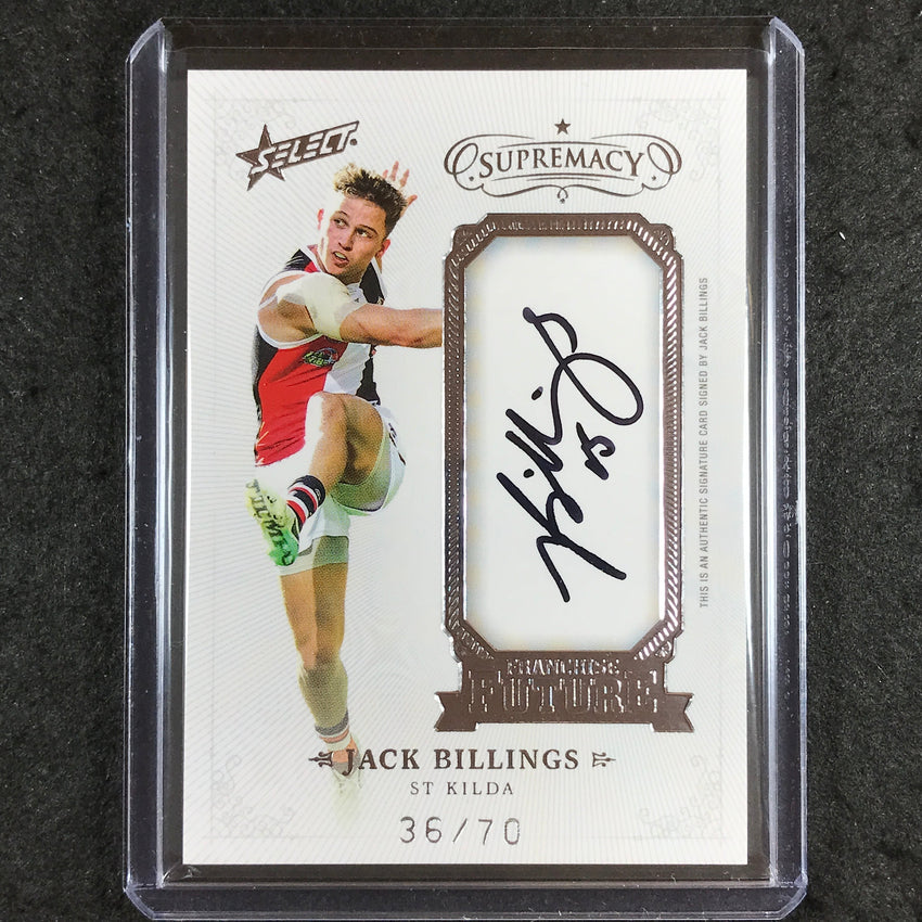 2019 Select AFL Supremacy JACK BILLINGS Franchise Future Signature 36/70