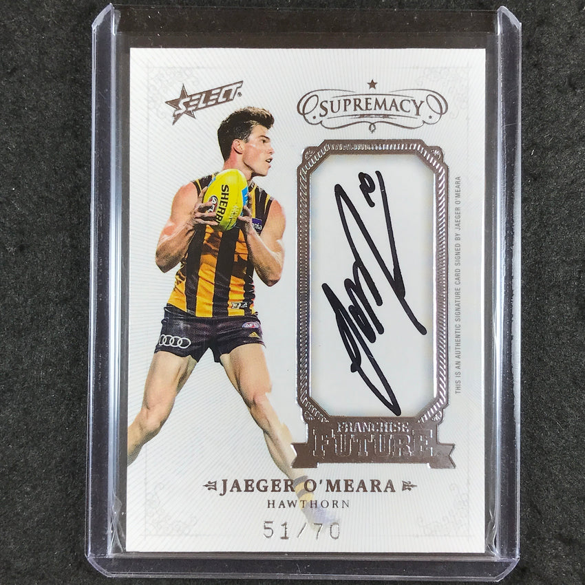 2019 Select AFL Supremacy JAEGER O'MEARA Franchise Future Signature 51/70