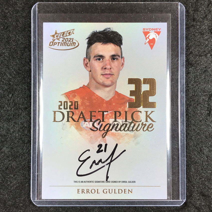 2021 Select AFL Optimum ERROL GULDEN Draft Pick Signature Gold 82/85
