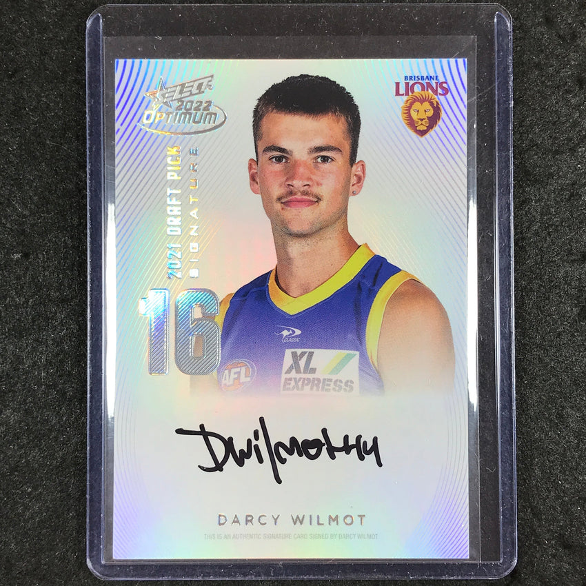 2022 Select AFL Optimum DARCY WILMOT Draft Pick Signature Platinum 13/40