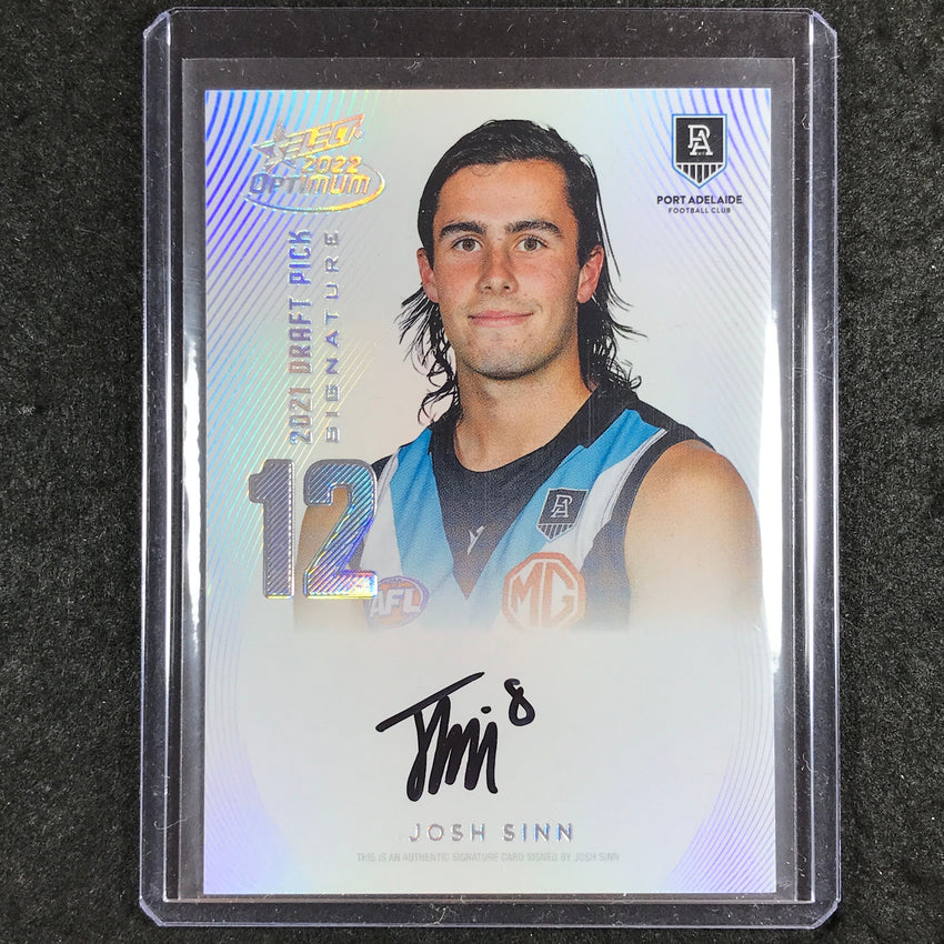 2022 Select AFL Optimum JOSH SINN Draft Pick Signature Platinum 14/40