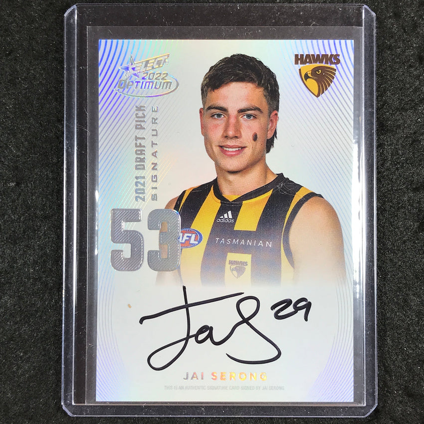 2022 Select AFL Optimum JAI SERONG Draft Pick Signature Platinum 31/40