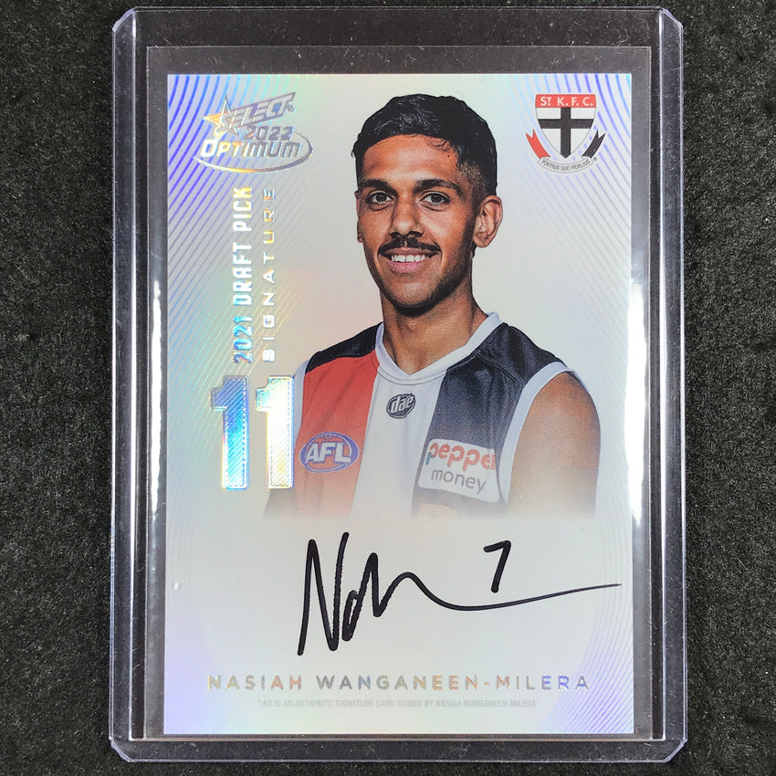 2022 Select AFL Optimum WANGANEEN-MILERA Draft Pick Signature Platinum 22/40