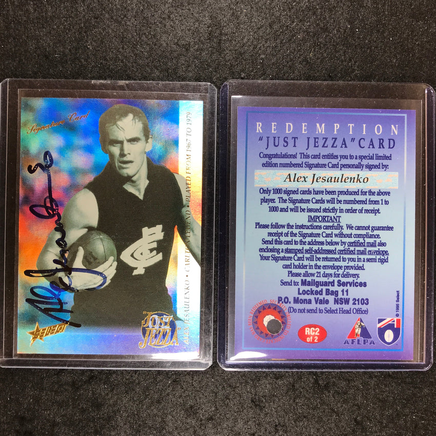 1995 Select AFL Series 2 ALEX JESAULENKO Just Jezza Signature 31/100