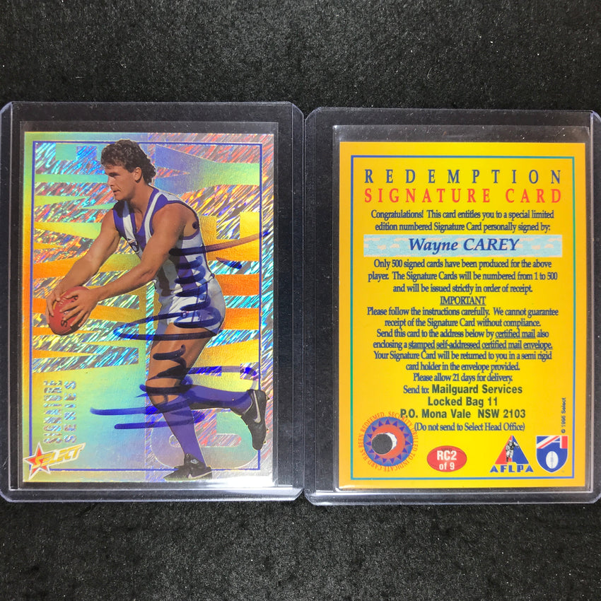 1995 Select AFL Series 1 WAYNE CAREY Signature Series 320/500