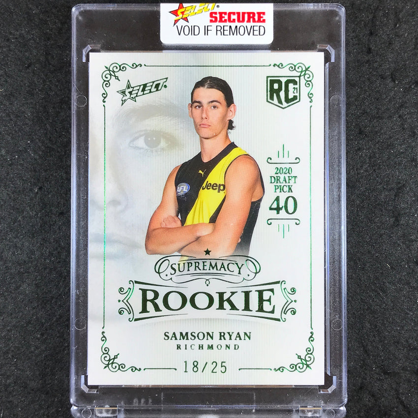 2021 Select AFL Supremacy Rookie SAMSON RYAN Platinum Green 18/25