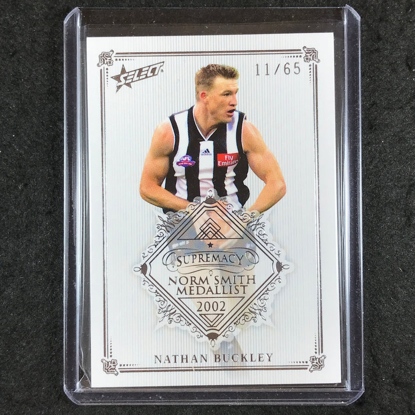 2019 Select AFL Supremacy NATHAN BUCKLEY Norm Smith Medallist 11/65
