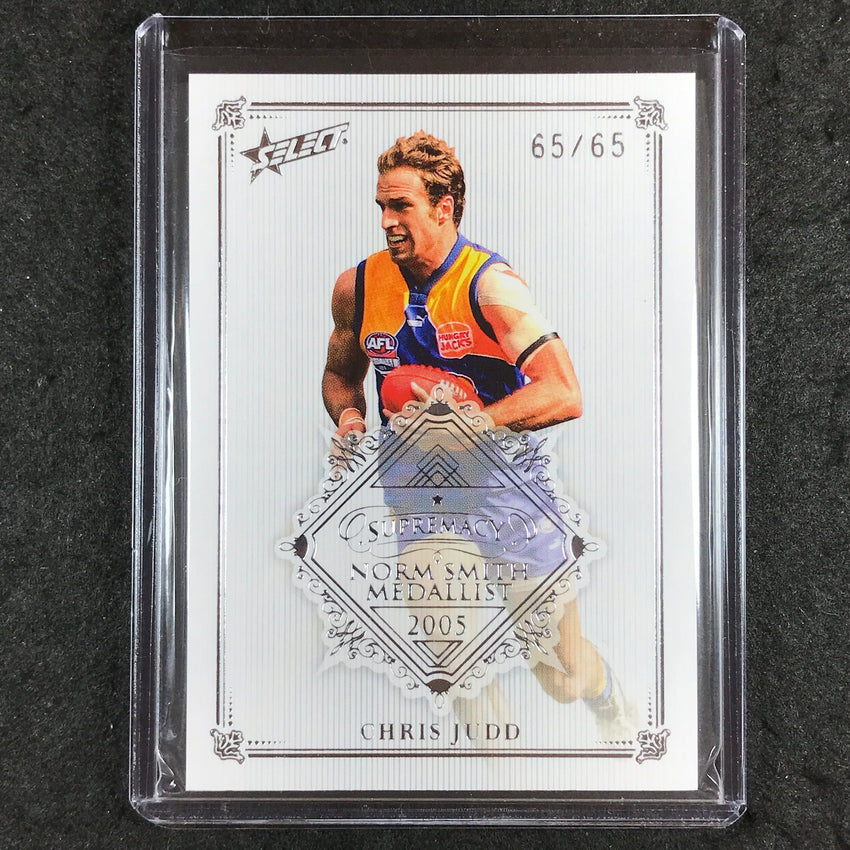 2019 Select AFL Supremacy CHRISS JUDD Norm Smith Medallist 65/65