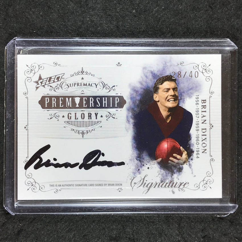 2019 Select AFL Supremacy BARRY DIXON Premiership Glory Signature 28/40