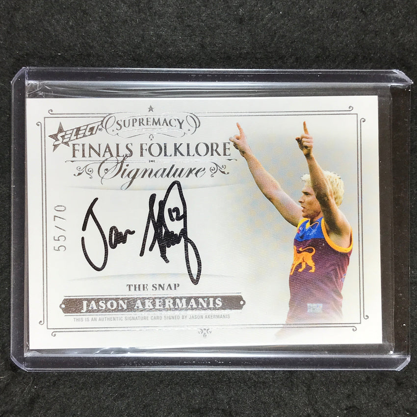 2019 Select AFL Supremacy JASON AKERMANIS Finals Folklore Signature 55/70