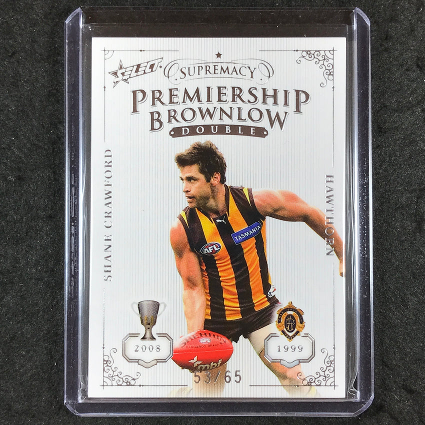 2019 Select AFL Supremacy SHANE CRAWFORD Premiership Brownlow Double 53/65