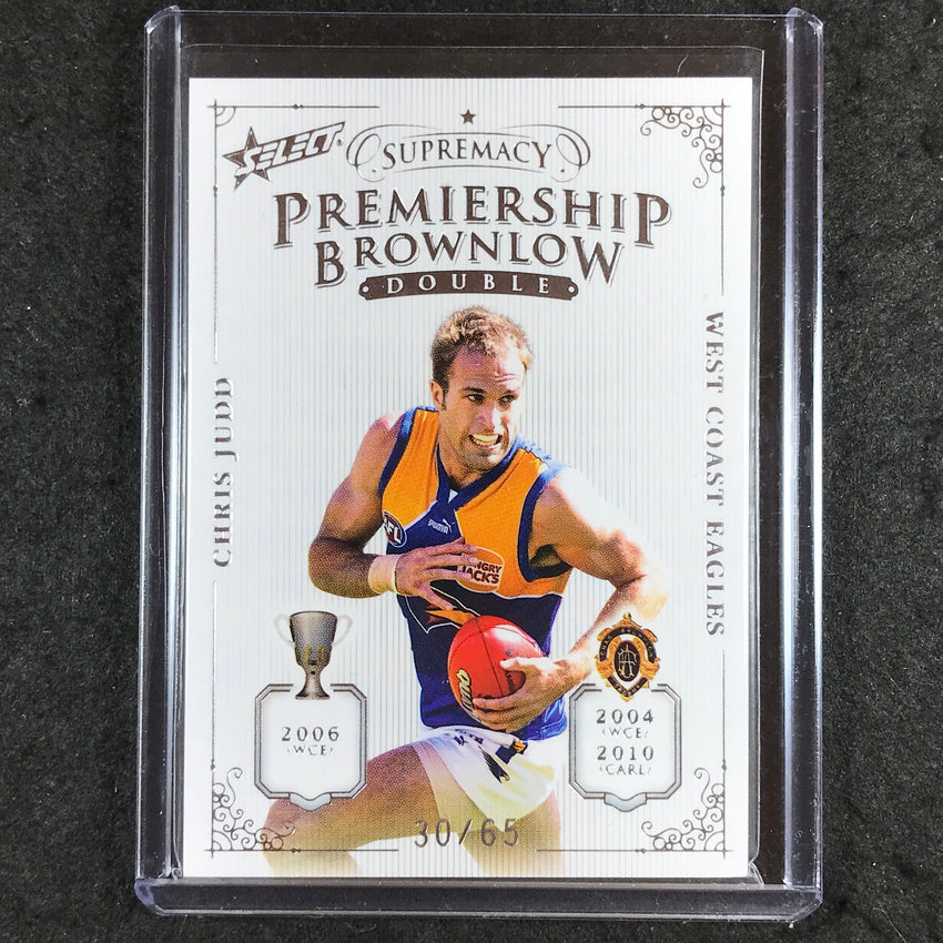 2019 Select AFL Supremacy CHRIS JUDD Premiership Brownlow Double 30/65