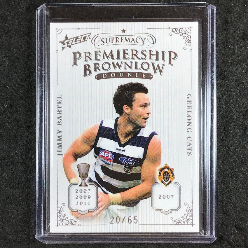 2019 Select AFL Supremacy JIMMY BARTEL Premiership Brownlow Double 20/65