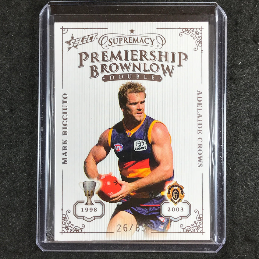 2019 Select AFL Supremacy MARK RICCUITO Premiership Brownlow Double 26/65