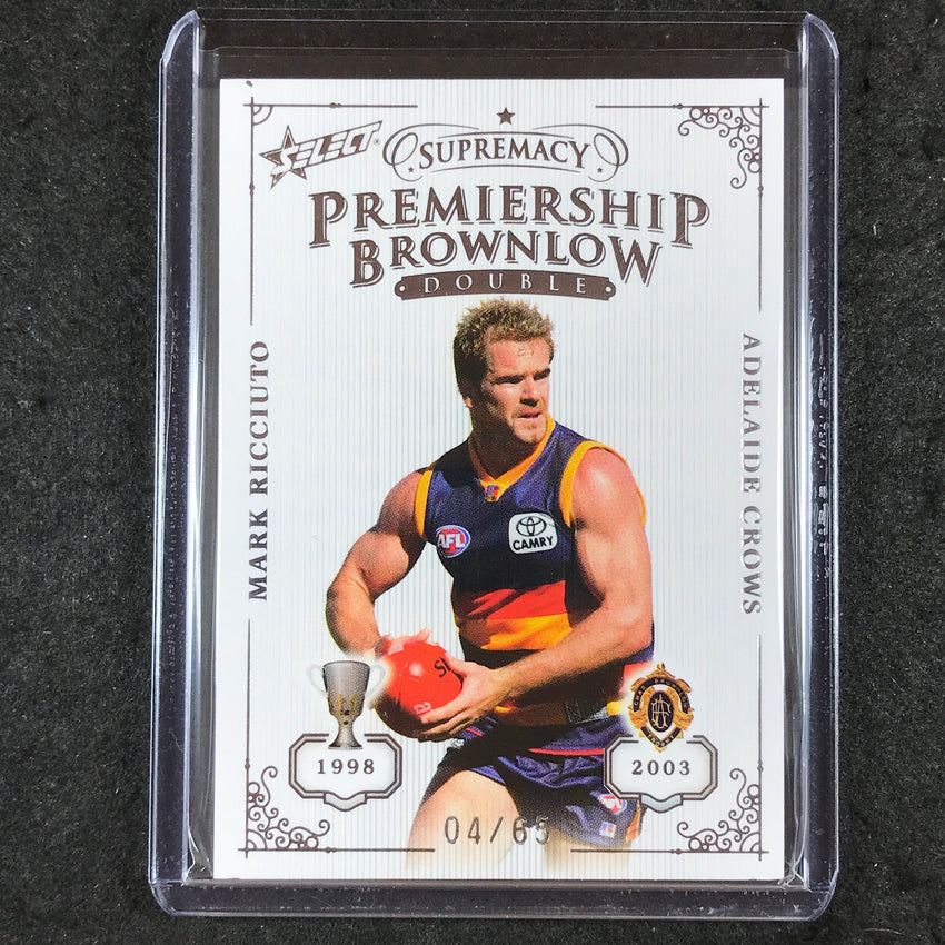 2019 Select AFL Supremacy MARK RICCUITO Premiership Brownlow Double 04/65