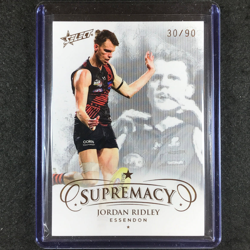 2021 Select AFL Supremacy JORDAN RIDLEY Base Gold 30/90