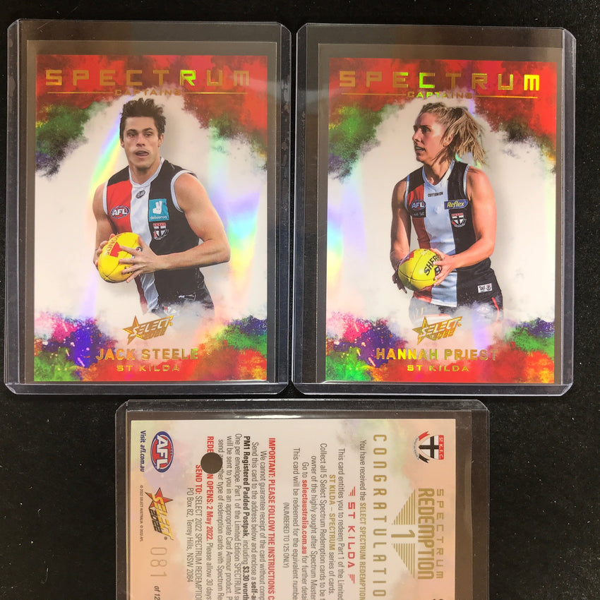 2022 Select AFL Footy Stars ST KILDA Spectrum 1 STEELE PRIEST 81/125