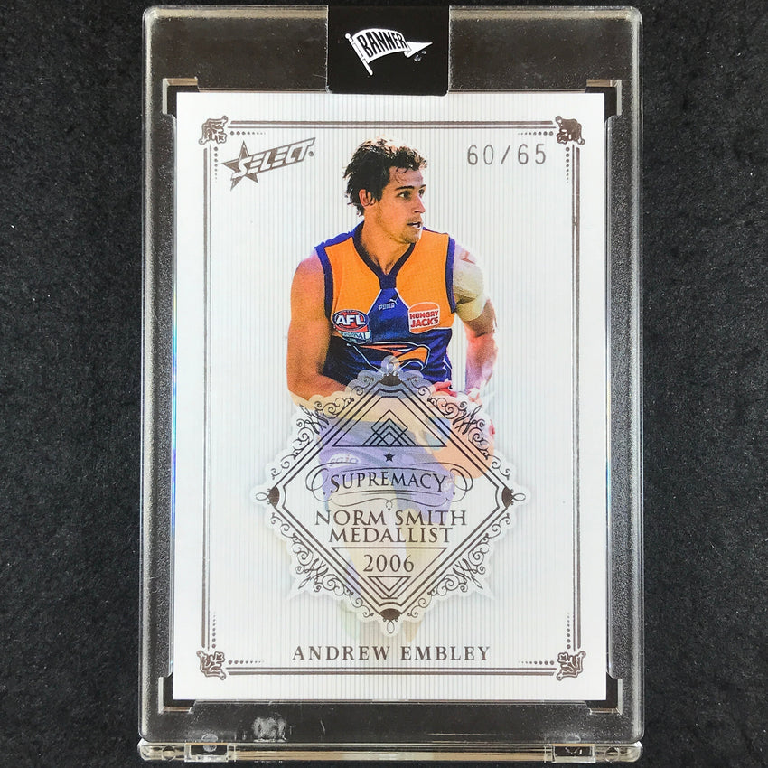 2019 Select AFL Supremacy ANDREW EMBLEY Norm Smith Medallist 60/65
