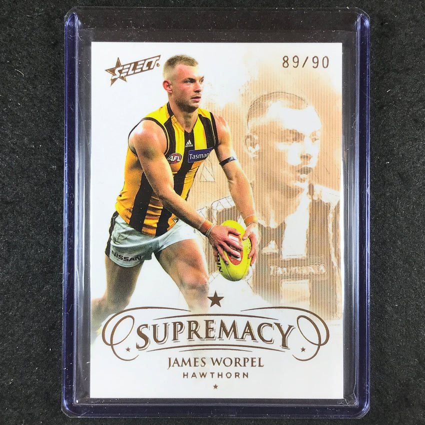 2023 Select AFL Supremacy JAMES WORPEL Base Gold 89/90
