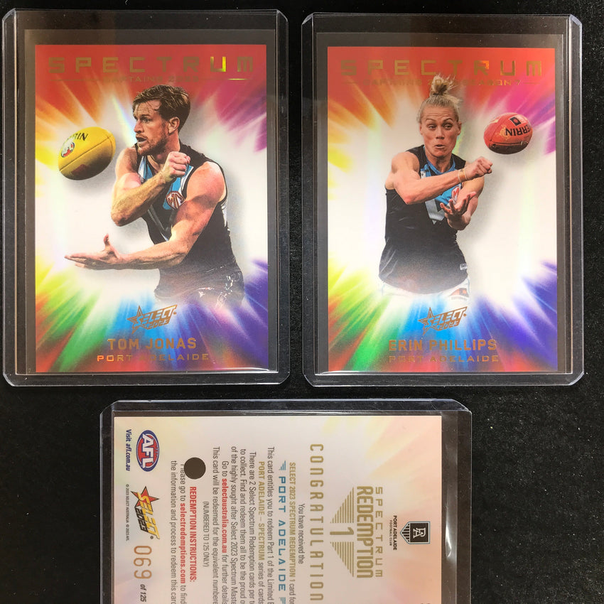 2023 Select AFL Footy Stars PORT ADELAIDE Spectrum 1 JONAS PHILLIPS 69/125
