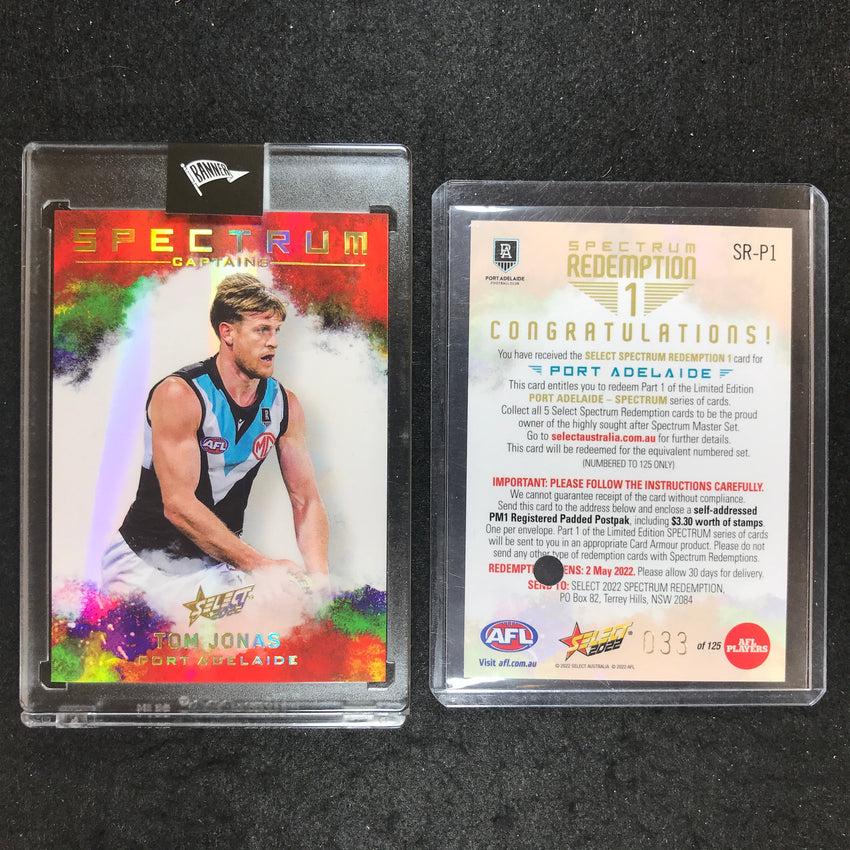 2022 Select AFL Footy Stars PORT ADELAIDE Spectrum 1 TOM JONAS 33/125