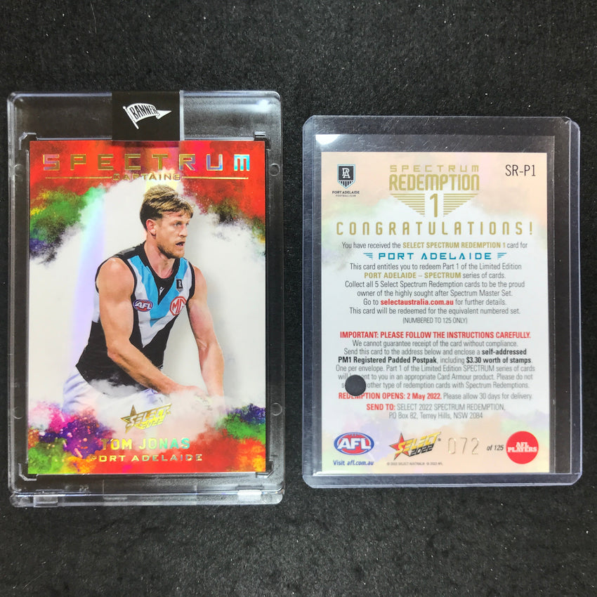 2022 Select AFL Footy Stars PORT ADELAIDE Spectrum 1 TOM JONAS 1 72/125