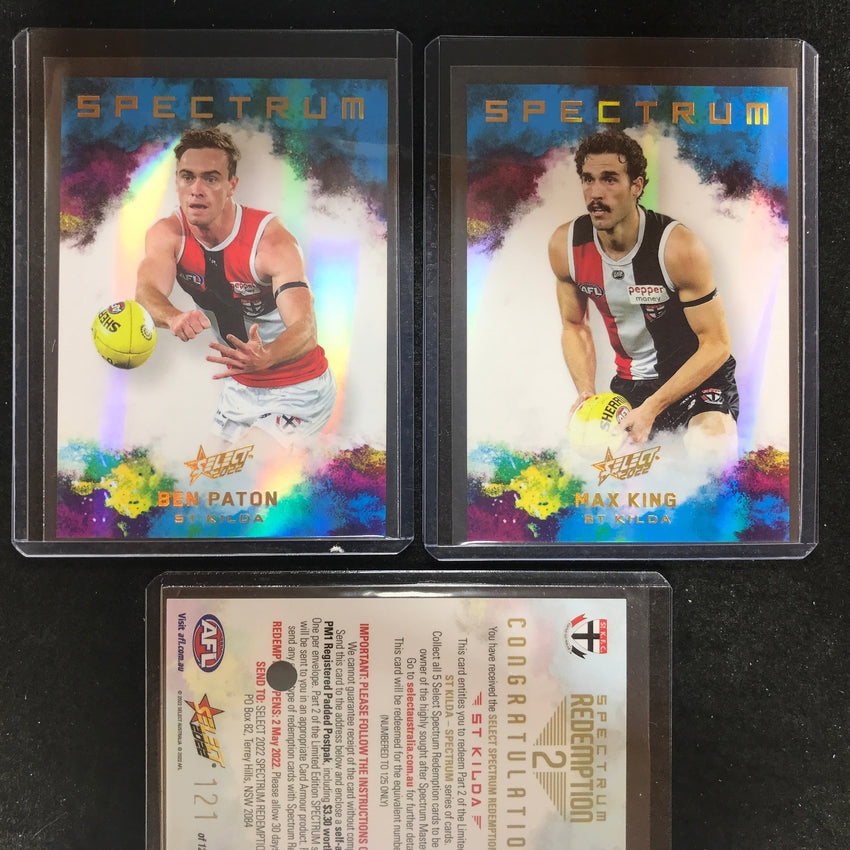 2022 Select AFL Footy Stars ST KILDA Spectrum 2 PATON KING 121/125