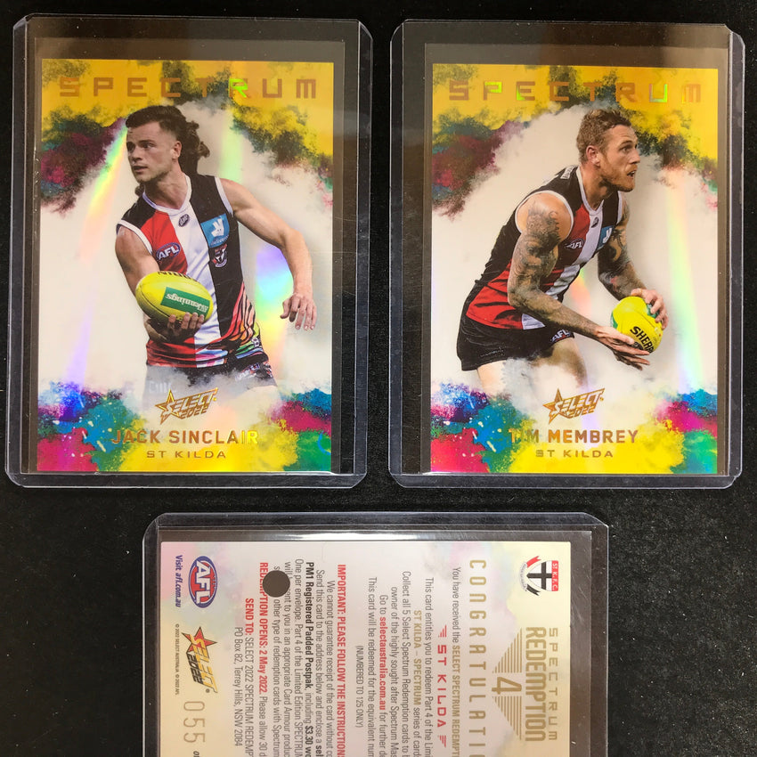 2022 Select AFL Footy Stars ST KILDA Spectrum 4 SINCLAIR MEMBREY 55/125